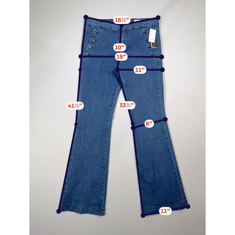 Banana Republic Woman's sailor pocket Flare Leg Jean, dark blue, 29 $98 - Picture 3 of 8